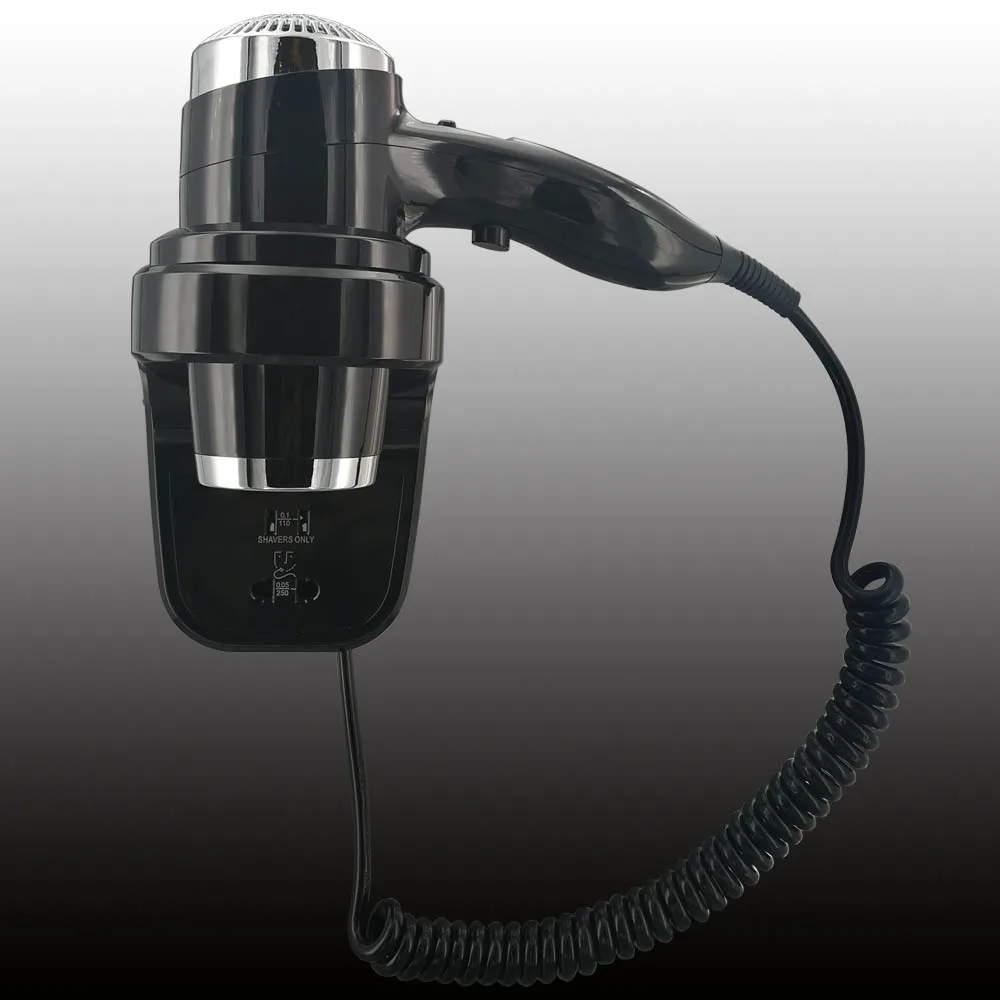 Hot Selling Custom 1800w High Power Wall Mounted Hair Blower Dryer Hotel Bathroom 220-240v 13m/S Abs Plastic Hanging Hair Dryer