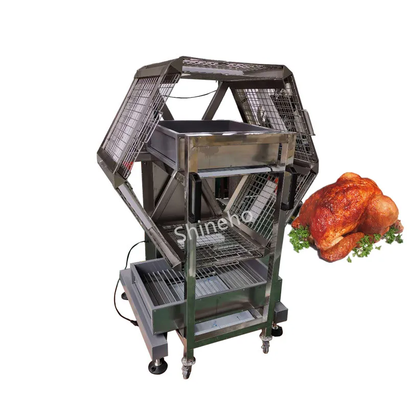 Outdoor Charcoal Spit Chicken Roaster Rotisserie BBQ Grill