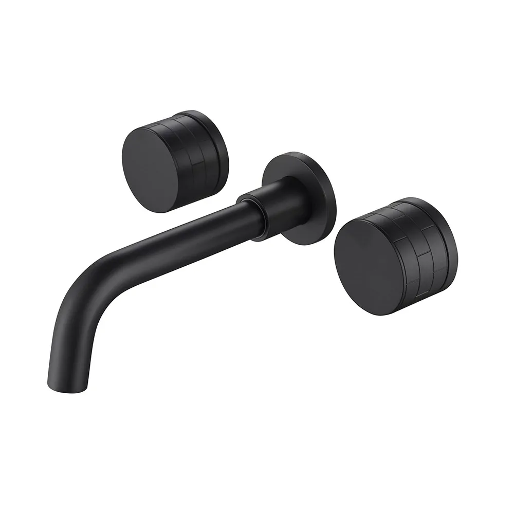 Bathroom Faucet Brass Double Lever Wall Mounted Sink Faucets Hot Cold Water Basin Tap Hot Sale Basin Mixer