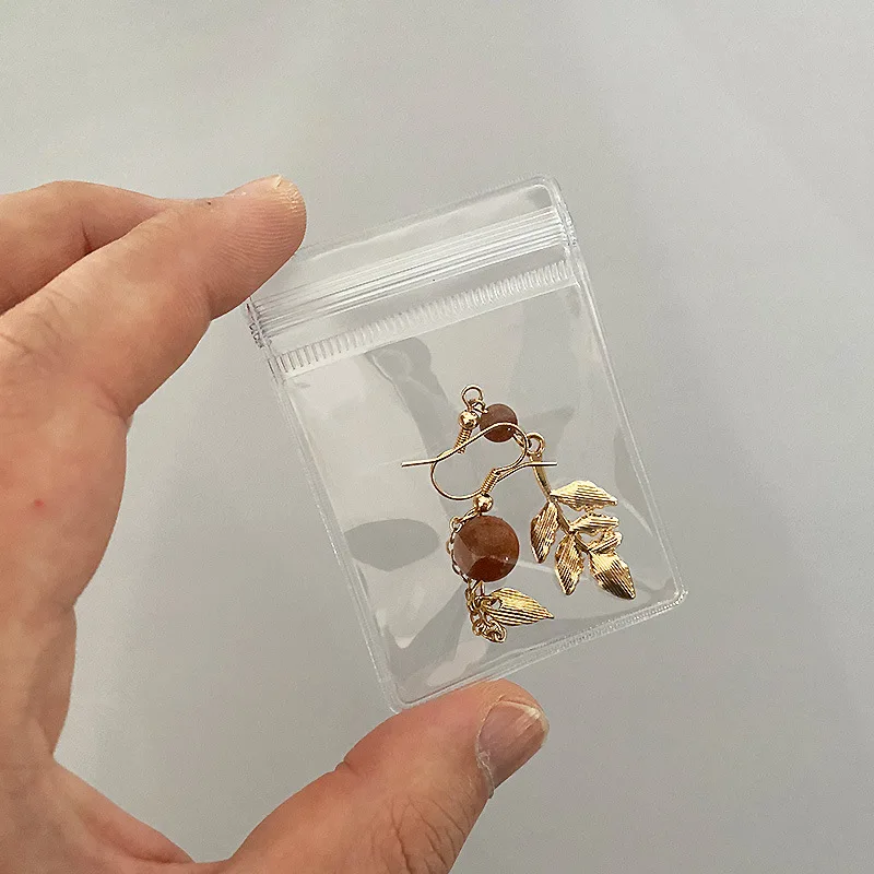 Custom Plastic Jewelry Packaging Transparent Small PVC Pouch Clear Bags With Zippers