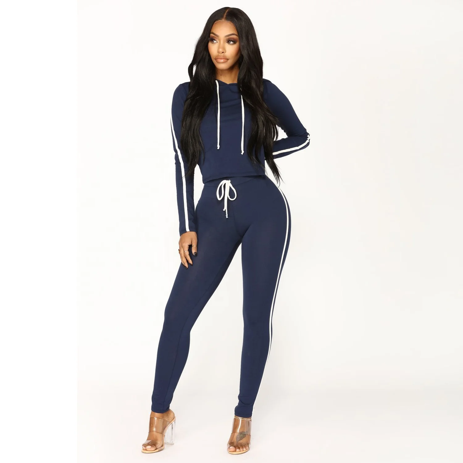 custom fashion gym women tracksuit sweatsuit set running tracksuit for women