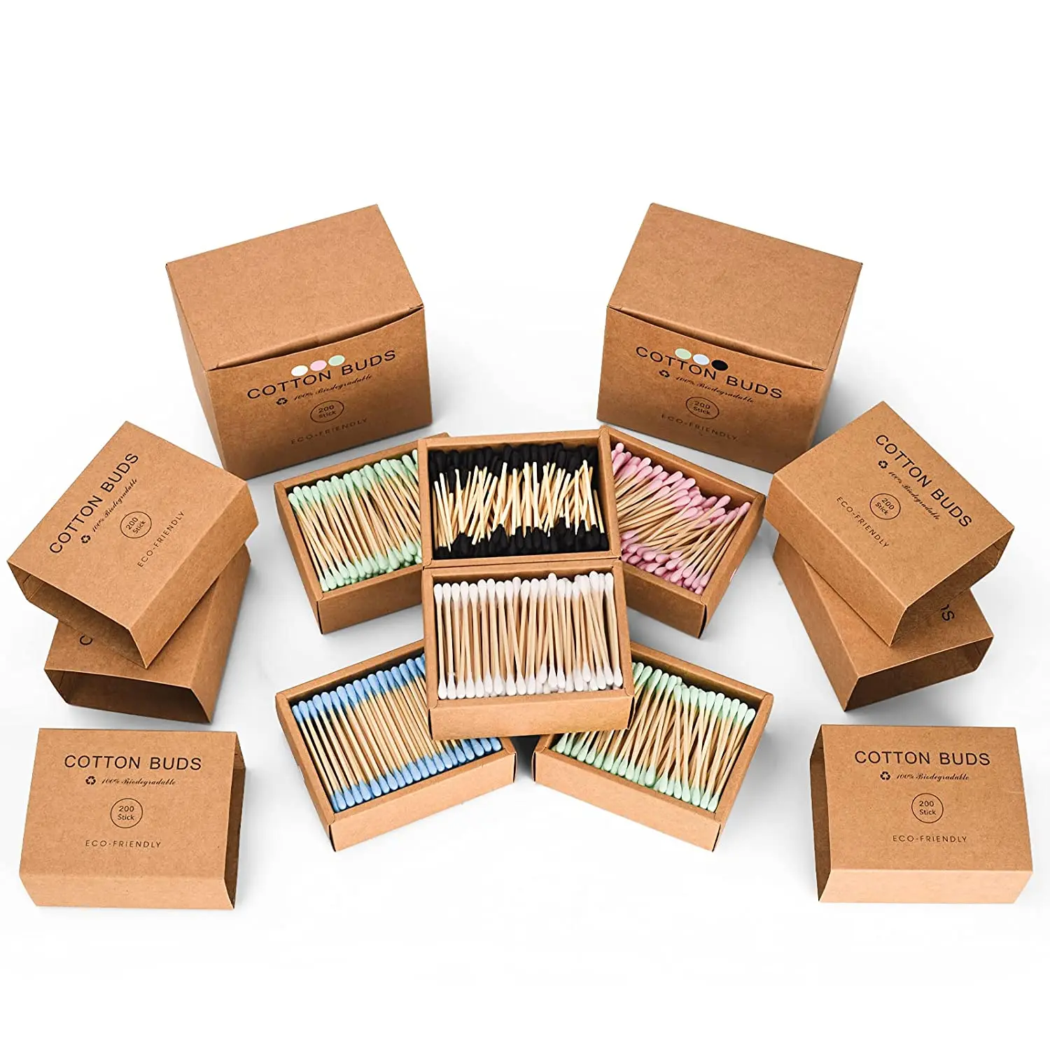 Top sellers craft paper drawer boxes customized colors cotton buds bamboo stick cotton swabs amazon .com cleaning ear stick
