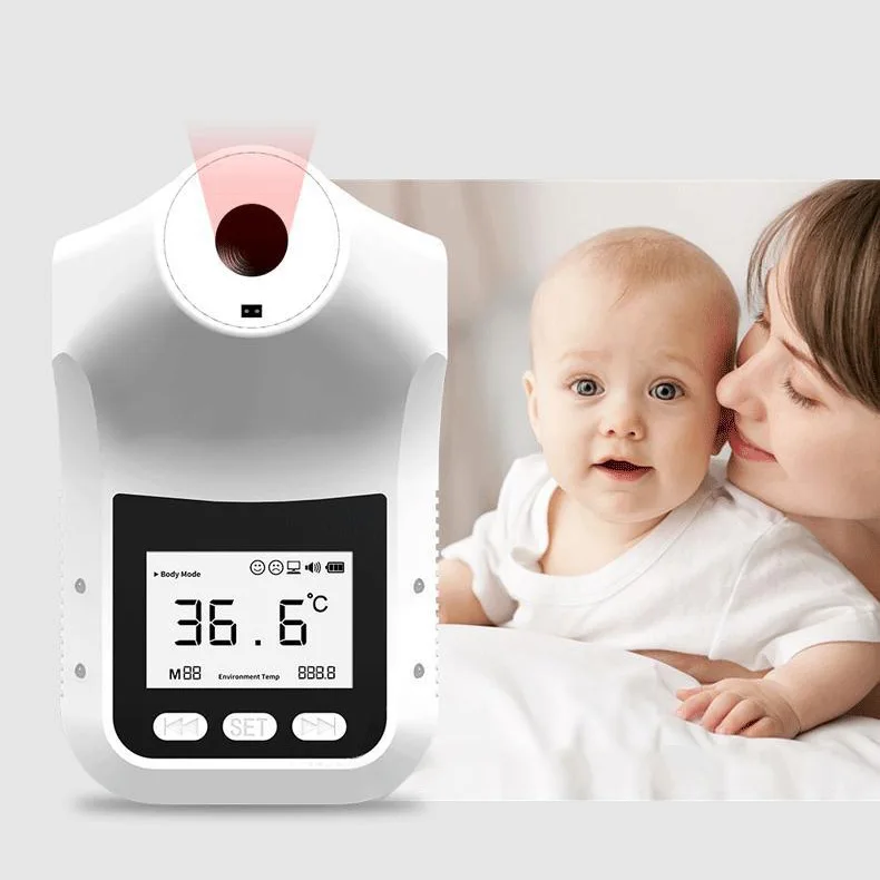 Upgraded K3 Pro Human Body Thermal Scanner with Voice Alarm LCD Display 4XAA Batteries