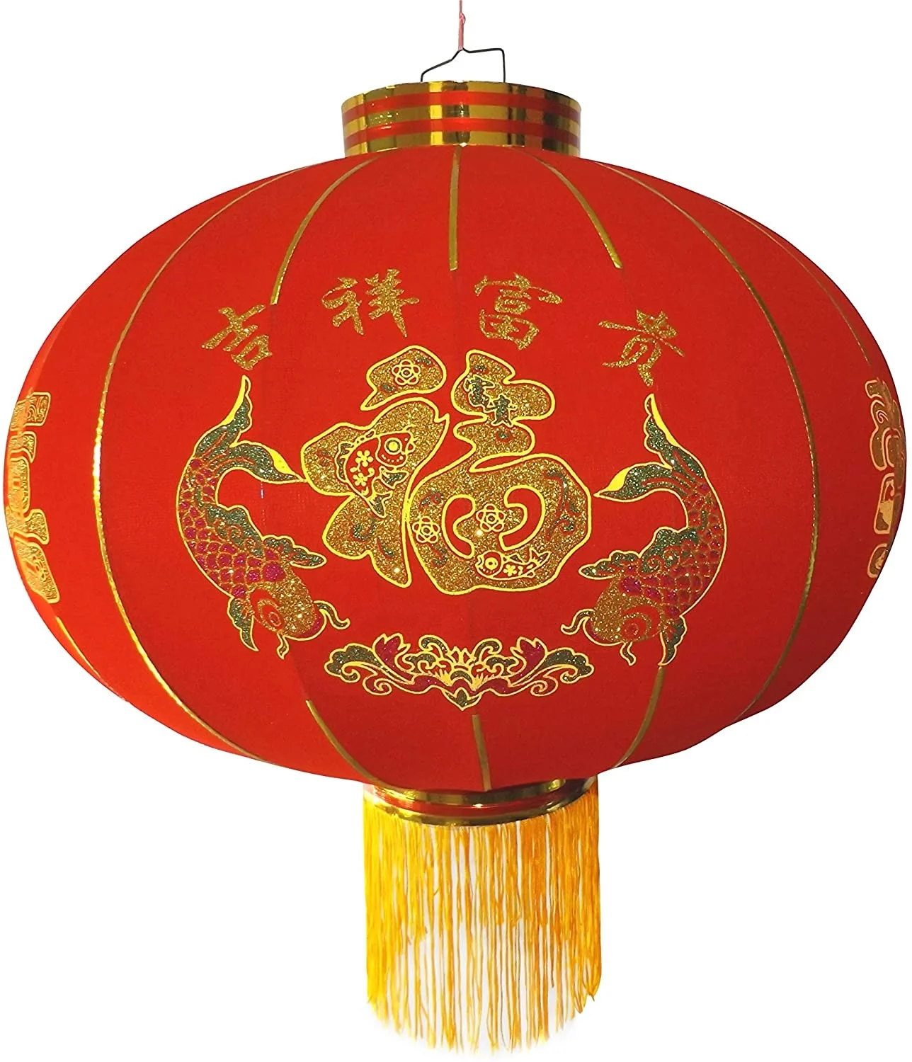
Custom traditional logo printing foldable Chinese new year spring festival wood silk paper flocking lighting fabric lantern 