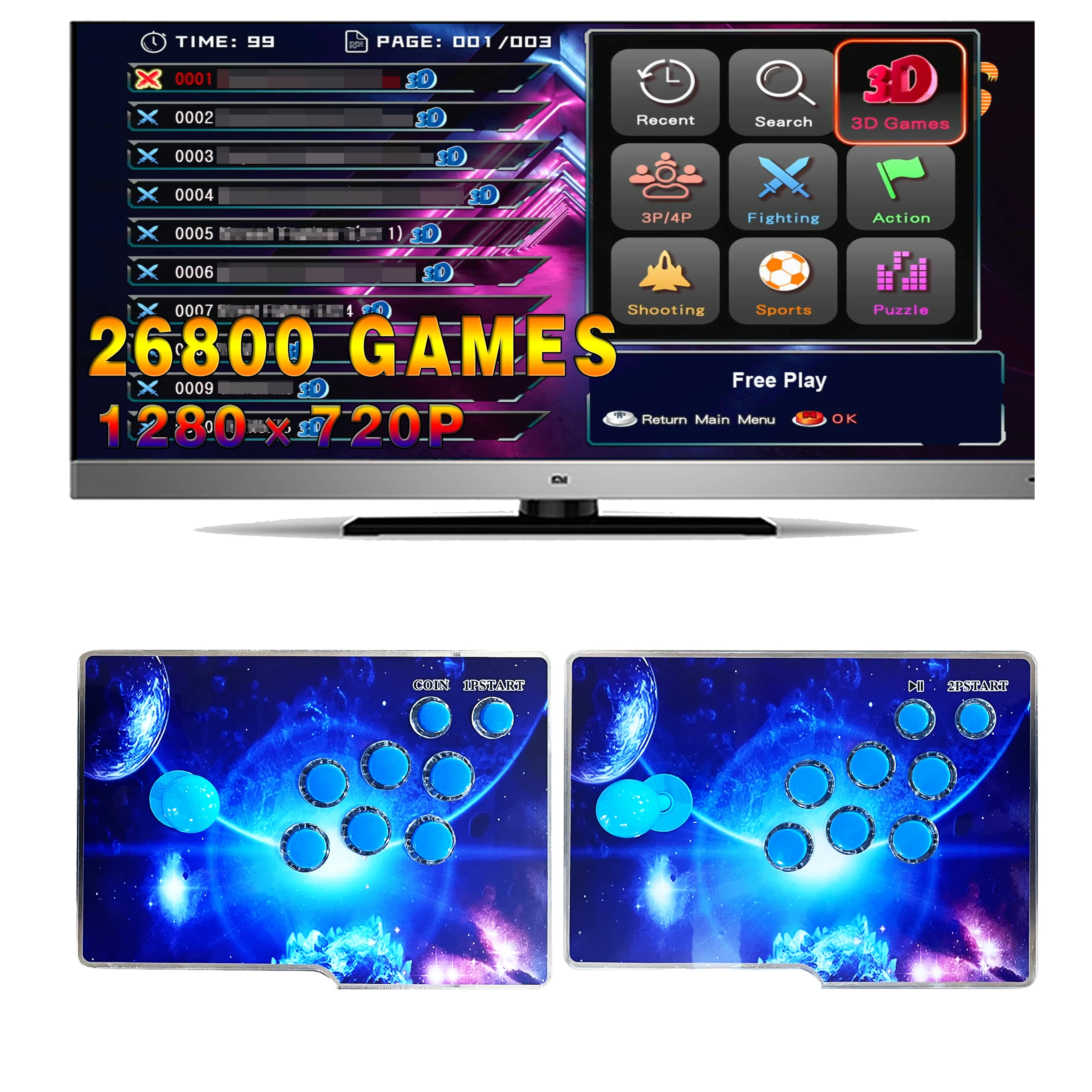 Джойстик для двух человек аркадная игровая консоль раздельная Pandora Box DX 26800 игра в одной домашней игровой консоли