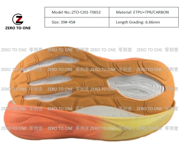 New GRS Certification Recycled Wear resistant Rubber Ultra Light ETPU Polyurethane Outsole Shoe Sole
