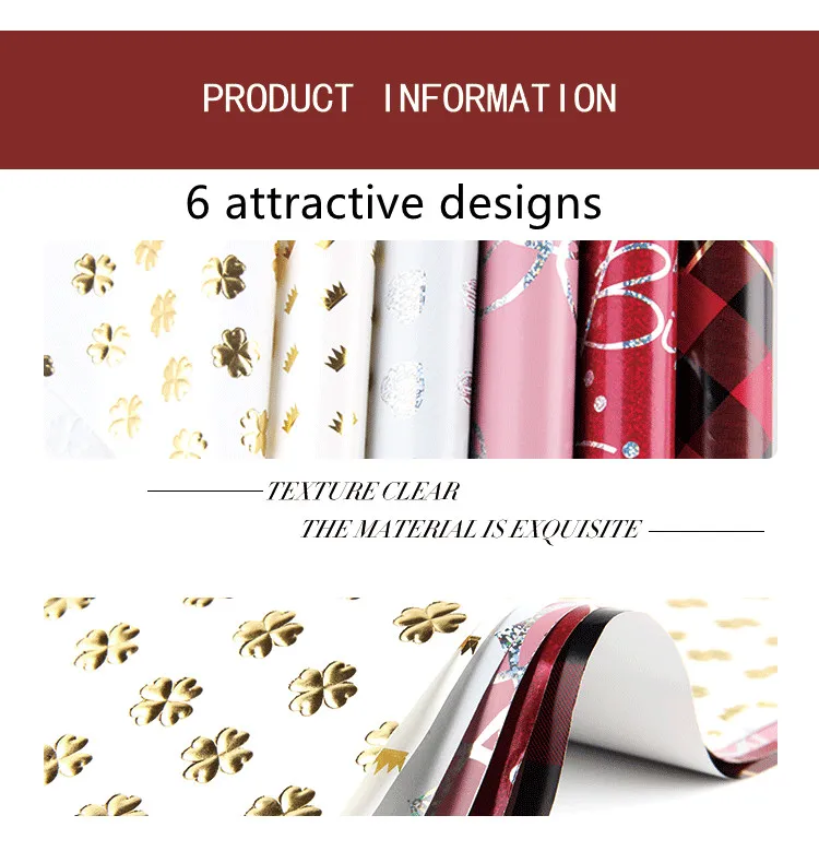 Hot sale latest design 80gsm korean  custom roll a4 gift wrapper paper printed packing flower  wrapping paper set