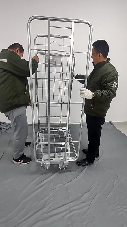 BHK10 2-сторонний складной контейнер с оцинкованной проволочной сеткой