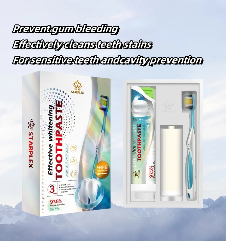Starplex Effective Whitening Toothpaste Set (100g*2) Free Toothbrush*1 for  Cavity Prevention Sensitive Teeth Care