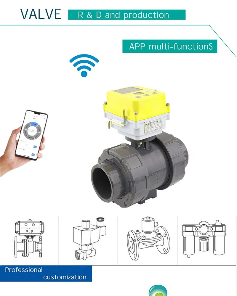 AIBOWiFi MINI Intelligent Electric Actuator 90 Degree 12V 24V DC/AC 110V-220V Electric Rotary Valve Actuator