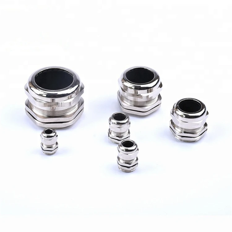 Approval 20mm Nickel Plated Brass Cable Gland Metal M20 For Clamp Cable Dia 8-14mm