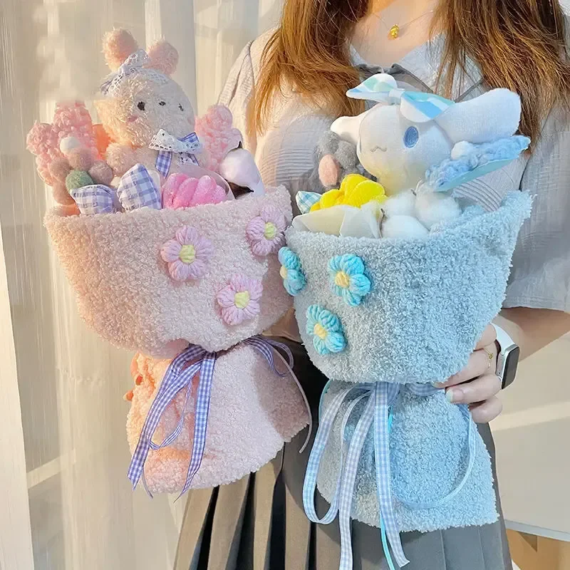 Плюшевый букет Cinnamoroll Рождественский подарок на выпускной Мультяшные куклы друзья каваи креативный милый аниме с