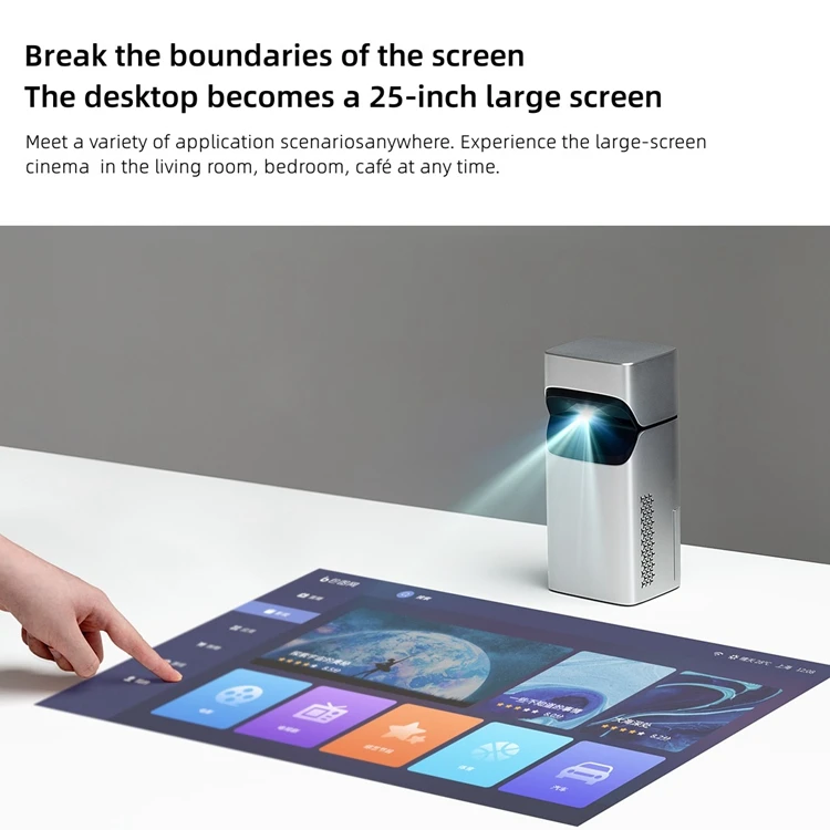 Mini Projector DLP - 5G WiFi Portable DLP Projector with 1080P Movie Projector 200 ANSI Lumen, Built-in Android 9.0 System