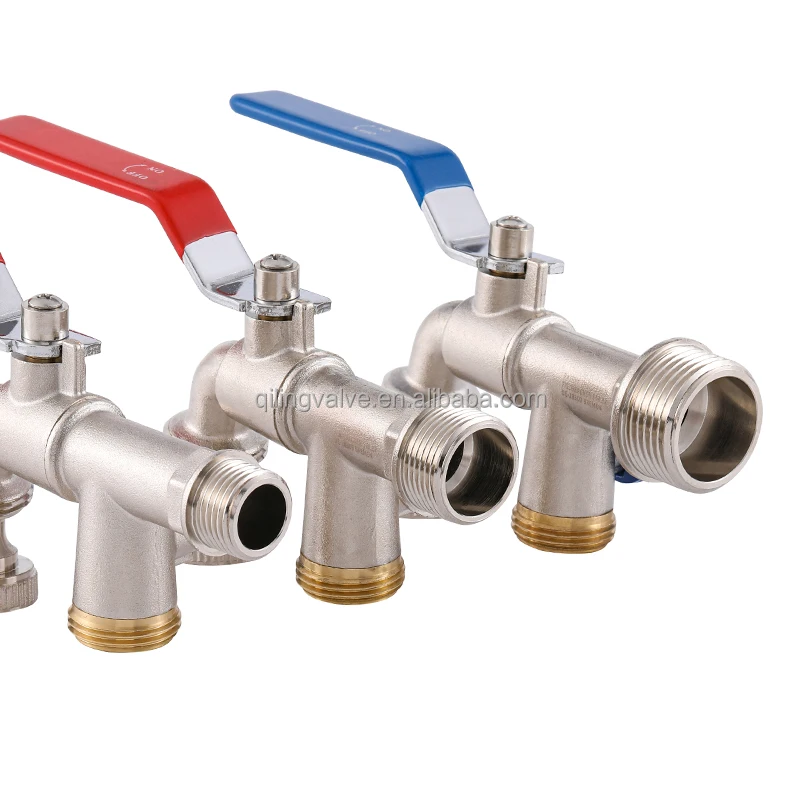 CW617n drinking water healthy double outlet brass nozzle water tap 3 way brass bibcock with filter