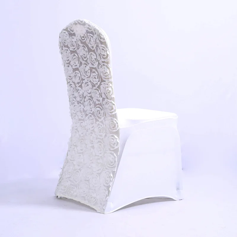 DEACORY wholesale banquet polyester fiber stretch spandex jacquard weave dining chair cover for wedding decoration