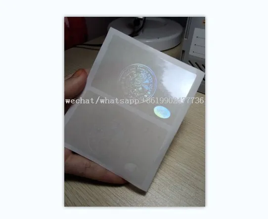 Transparent Hologram overlay Plastic PVC Card printing hologram sticker