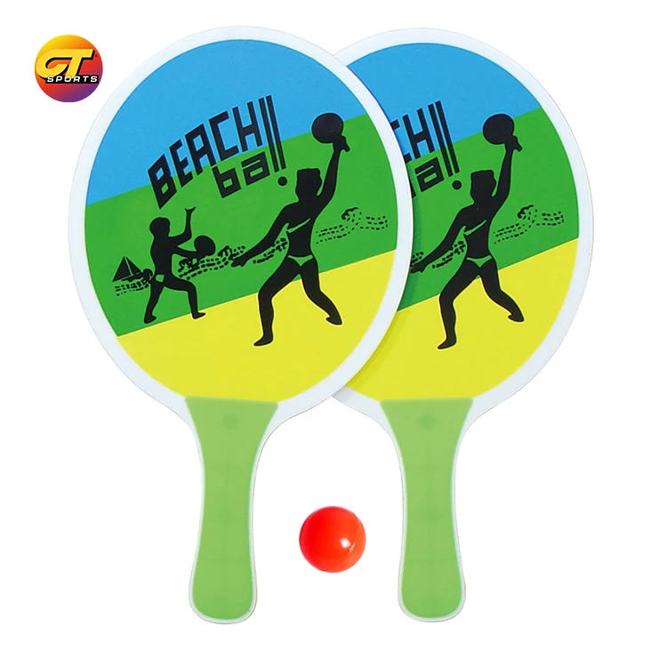 Decoq Professional Customized Color Beach Tennis Racket Beach Ball Set Beach Tennis Racket Professional  Paddle Set