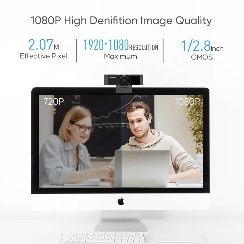 Rocware 1080P USB компьютерная веб-камера с микрофоном крышка конфиденциальности для рабочего