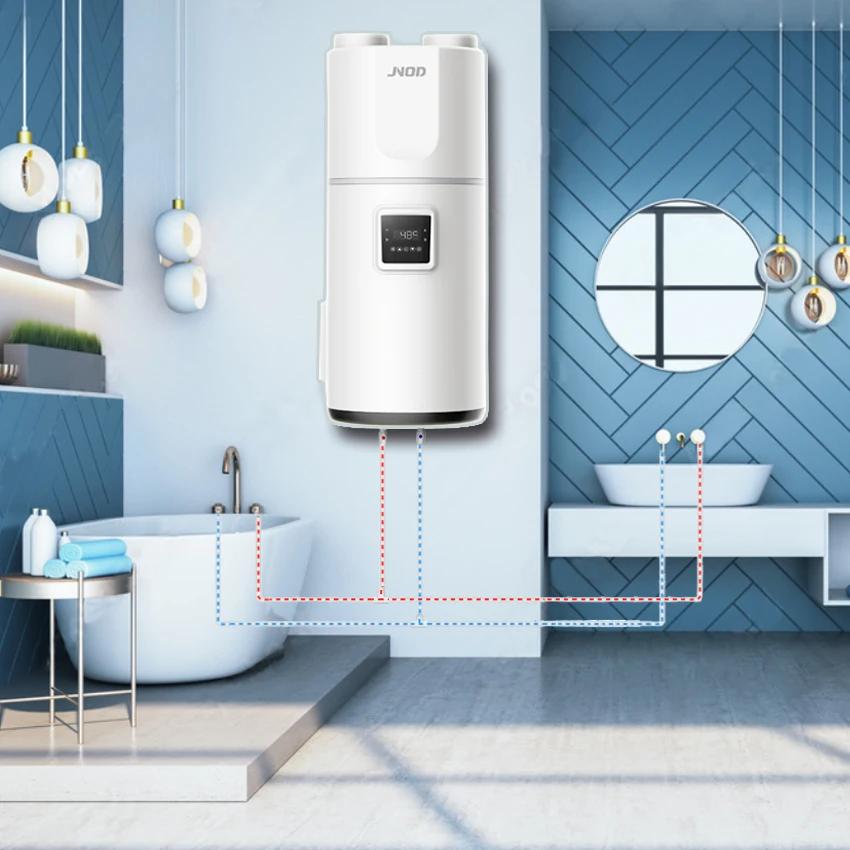 Wall Mounted Air Source To Water Heat Pump Easy To Install Hot Water Storage Tank Heat Pump Water Heater 100L