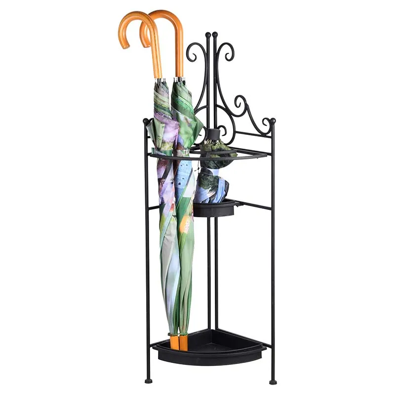 Black Wrought Iron Home Storage Umbrella Stand Holder Superior Quality Indoor Umbrella Stand