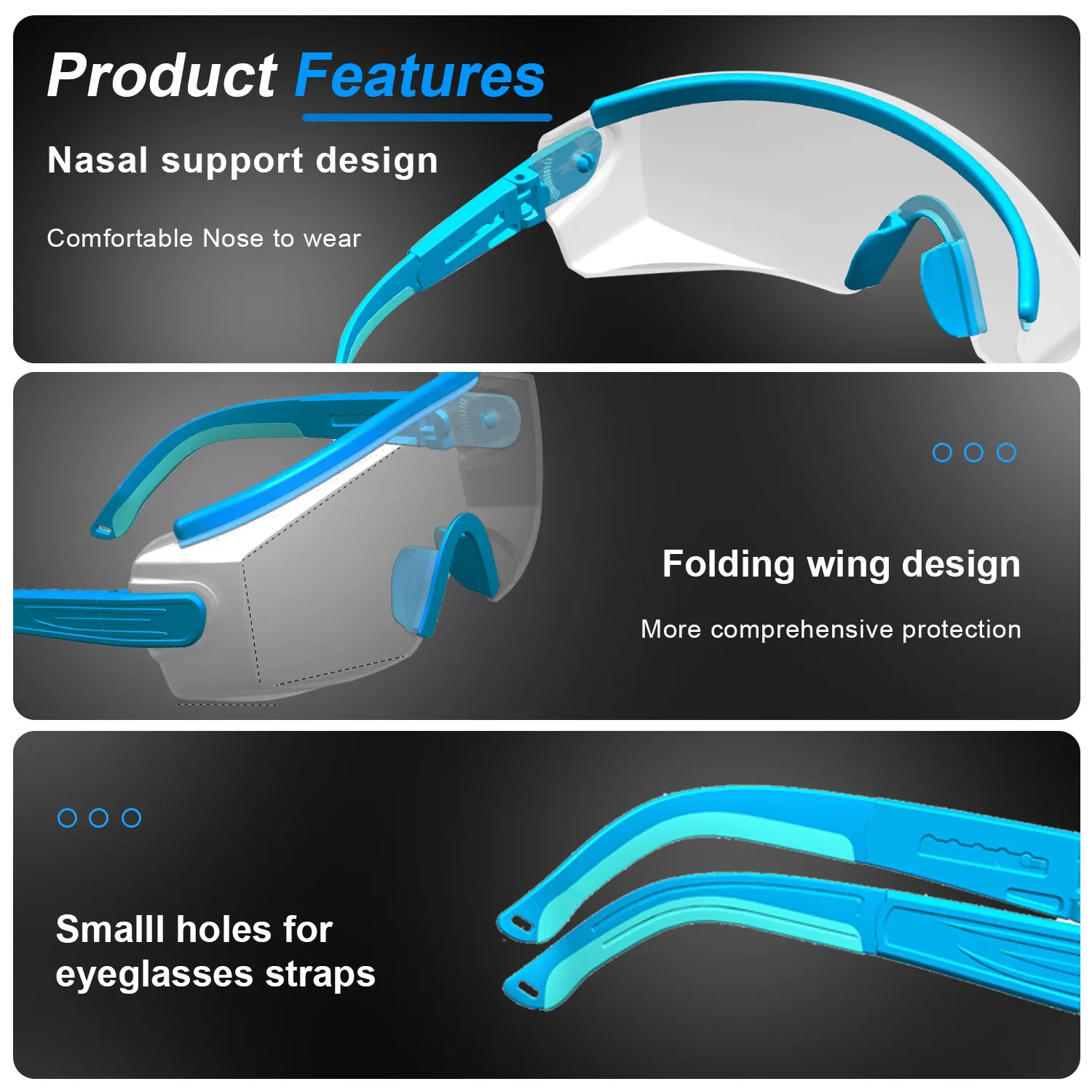 Surgery Goggles CE Ansi Z87 Personal Full Protection Anti Fog Splash Lab Industry Chemical Factory Clear Lens PC Safety Glasses