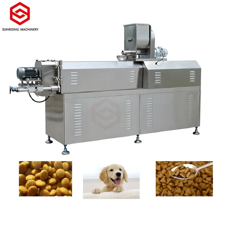 Automatic double screw extruder dog food making machine production line pet food equipment