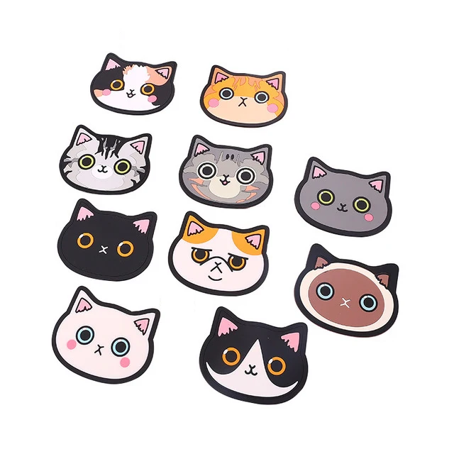 
Wholesale lovely home decor embossing cat pattern heat insulation cup coasters 