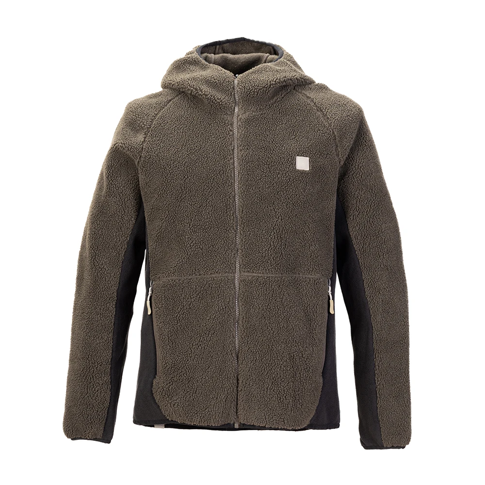 Outdoor soft windbreaker warm custom casual sports sherpa mens hooded coat zipped white polar fleece jacket men