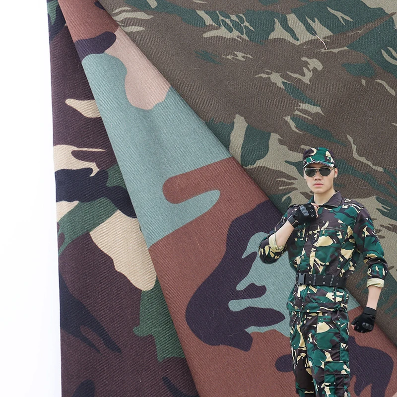 Wholesalers in China,90%cotton10%Polyamide fabric in army green color disruptive pattern