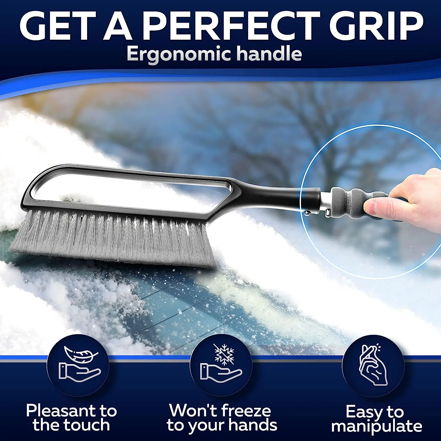 Portable Multifunction Auto Winter Cleaning Ice Scraper Snow Sweeper Remover Shovel Brush
