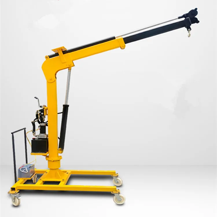 1Ton 2Ton Jib Crane Electric Rise Telescopic Rotation Remote Control Hydraulic Boom Car Truck Mobile Crane Electric Winch