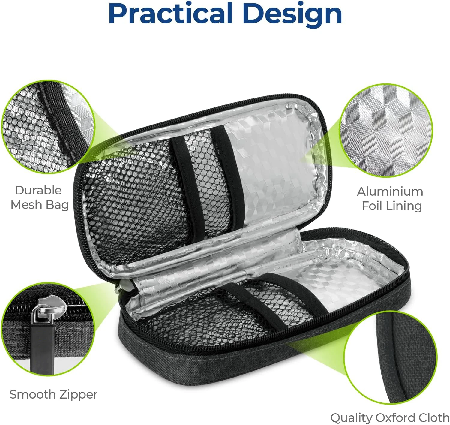 Diabetic Medication Insulated Cooling Bag Insulin Pen Cooler Travel Case with TSA Approved Ice Packs