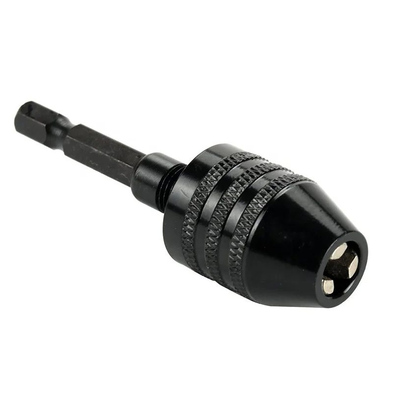 Mini Keyless Drill Chuck 1/4in Hex Shank Converter Adapter For Electric Grinder