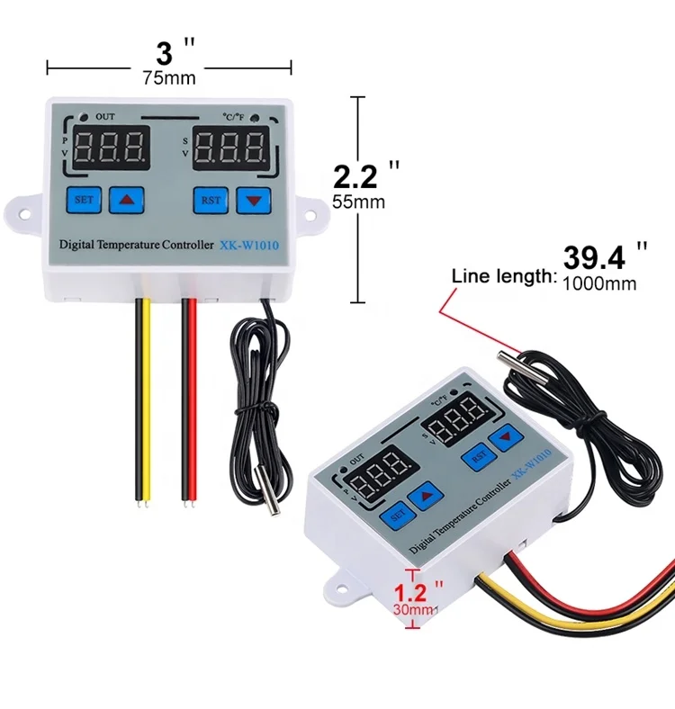 Digital Thermostat Celsius Fahrenheit Switch Temperature Controller for incubator Relay LED 10A Heater Cooler Direct Output