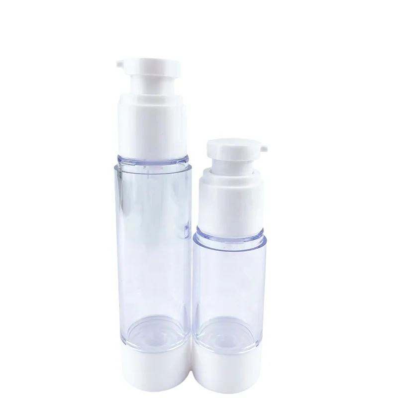 Hot pump lotion dispenser cosmetic bottle Free label sticker design 15ml airless pump bottle