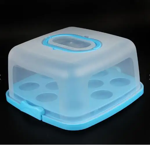 13 cups rectangle PP Plastic Cake carrier with muffin cup and  customized printing Cupcake Cake Carrier