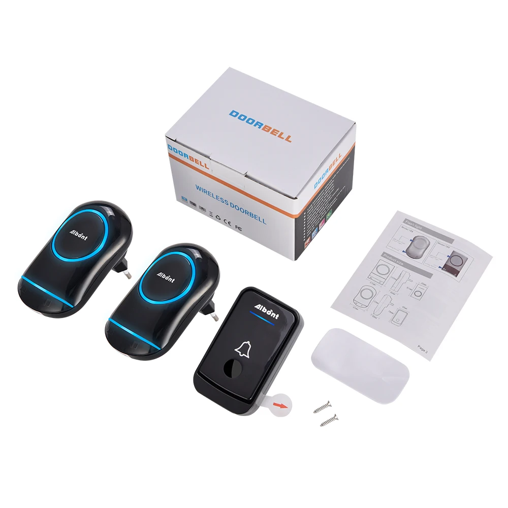 Wireless No Battery Operated Doorbell 200m No Battery Bell Push Button Kinetic Design