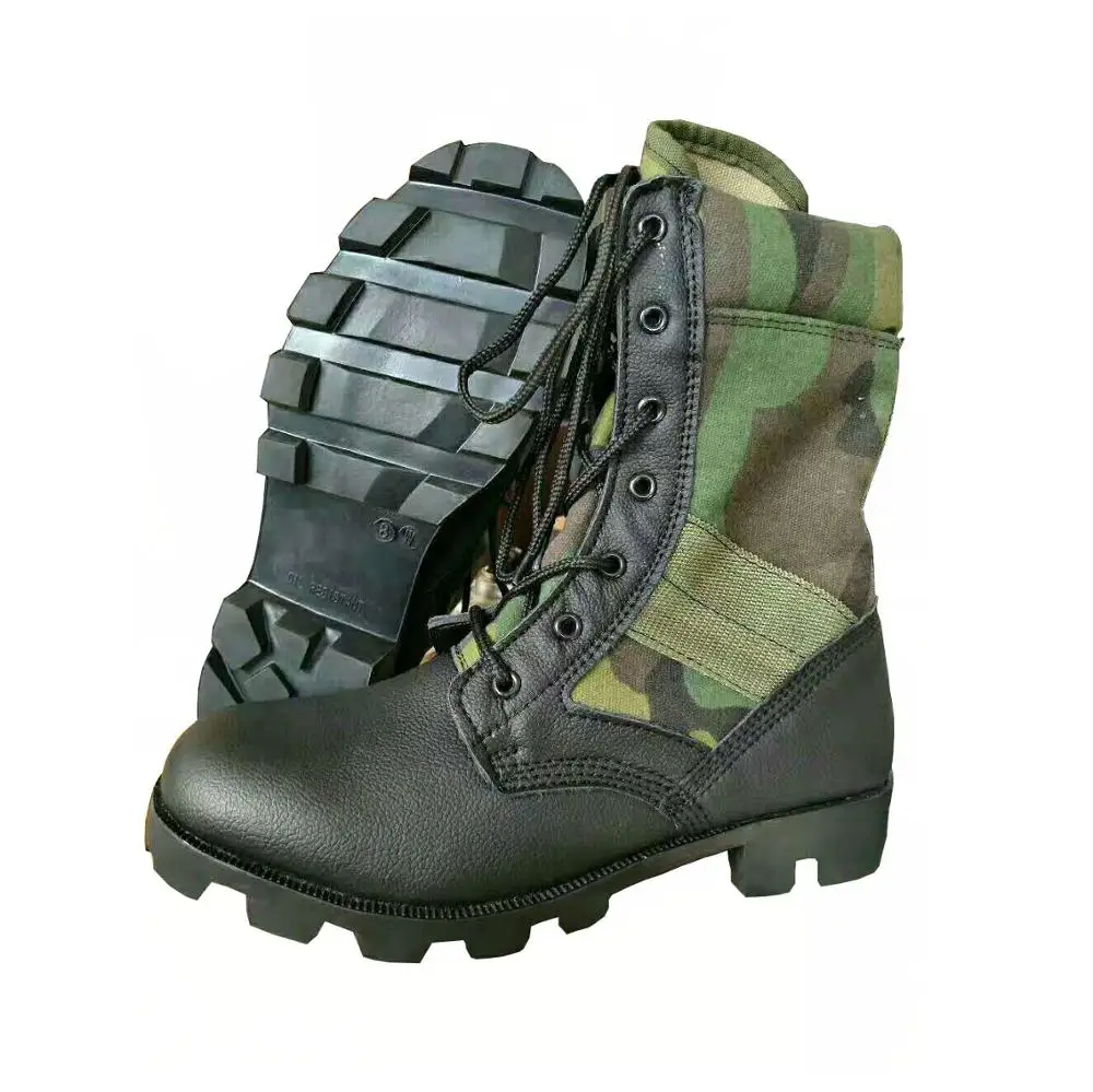 Black genuine leather military boots for men and worker (60520759006)