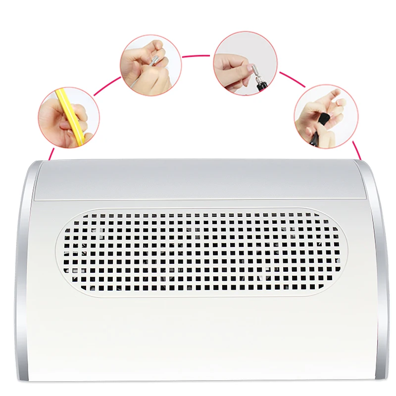 40W Professional Nail Dust Vacuum Cleaner 3 Fan Low Noisy Suction Powerful Nail Art Tool Extractor Fan For Manicure