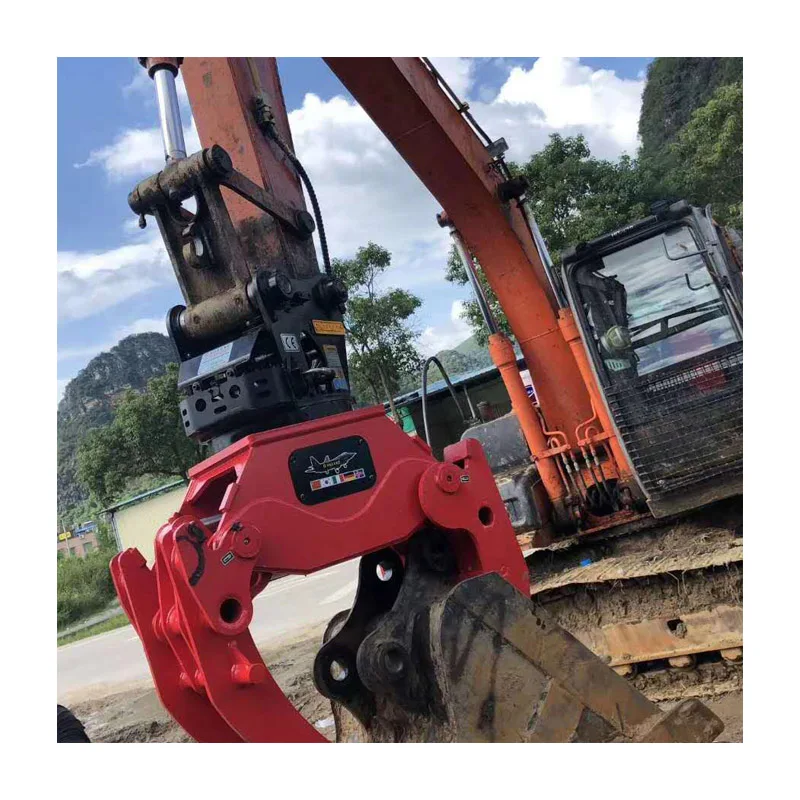 excavator attachments rotating wood grapple