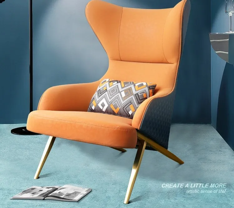 
Кресло в скандинавском стиле с улиткой, роскошное легкое кресло с тигром, отдых, ленивое кожаное кресло с высокой спинкой, для спальни, балкона, сетчатый красный одноместный диван 