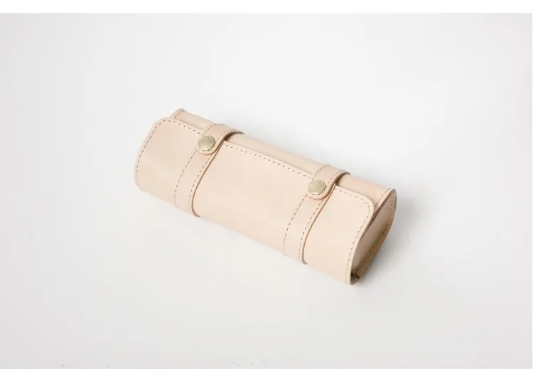 Real leather pencil bag customized roll up pencil case for students personalized pencil case cosmetic brush holder