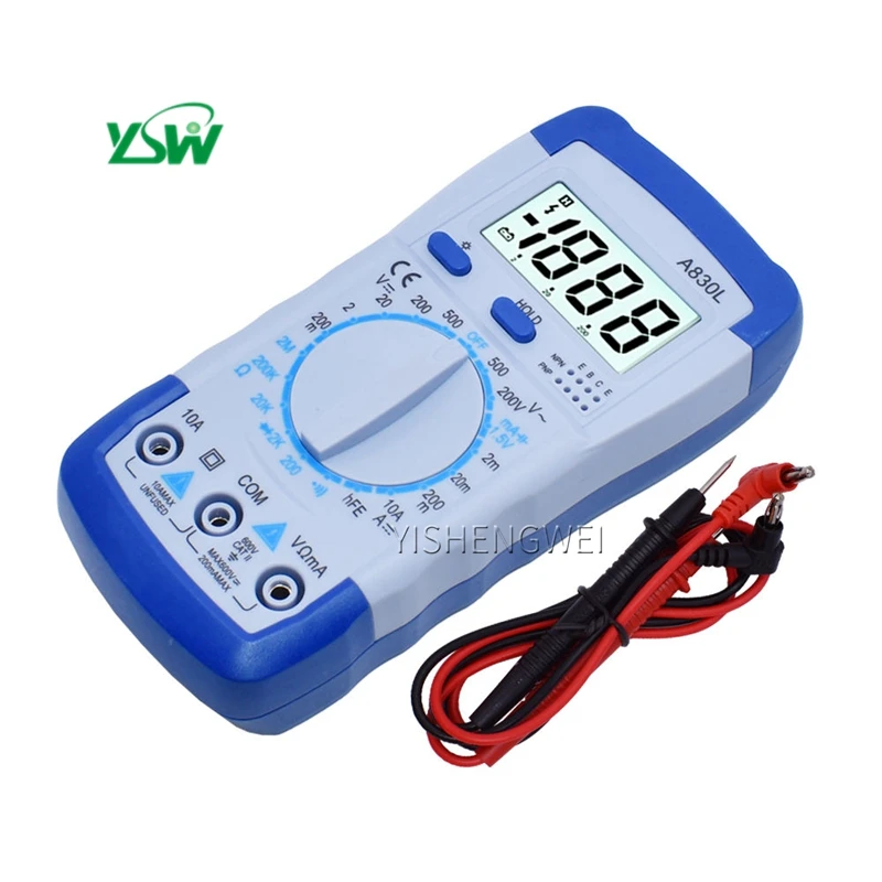 LCD Digital Multimeter AC Voltage Diode frequency Multitester Current Tester A830L