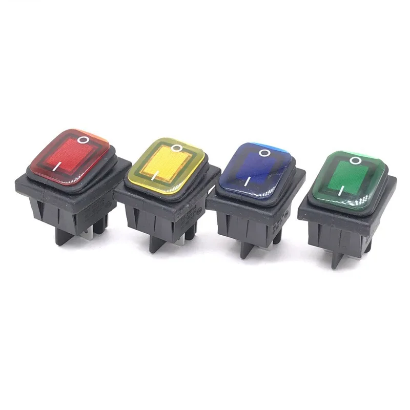 Hot selling KCD4 rocker switch 12V 24V 220 VLED lighting circular switch 4pin 6PIN waterproof rocker switch