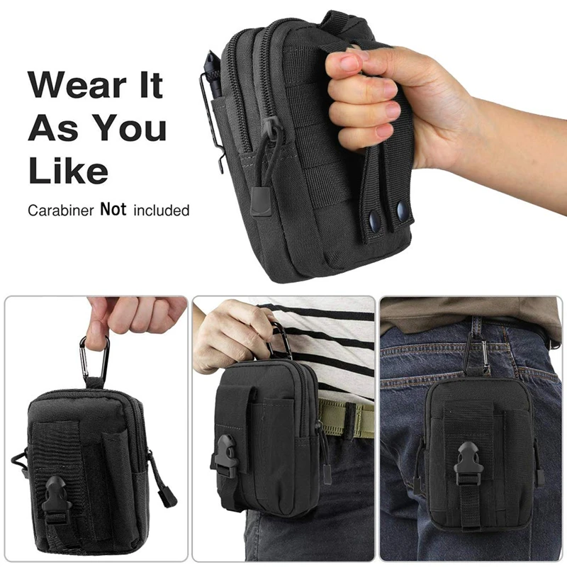 Universal Outdoor Tactical Gadget Sports Pouch Sling Case Molle Waist Bag With Zipper Wallet Pouch Purse Phone Bag