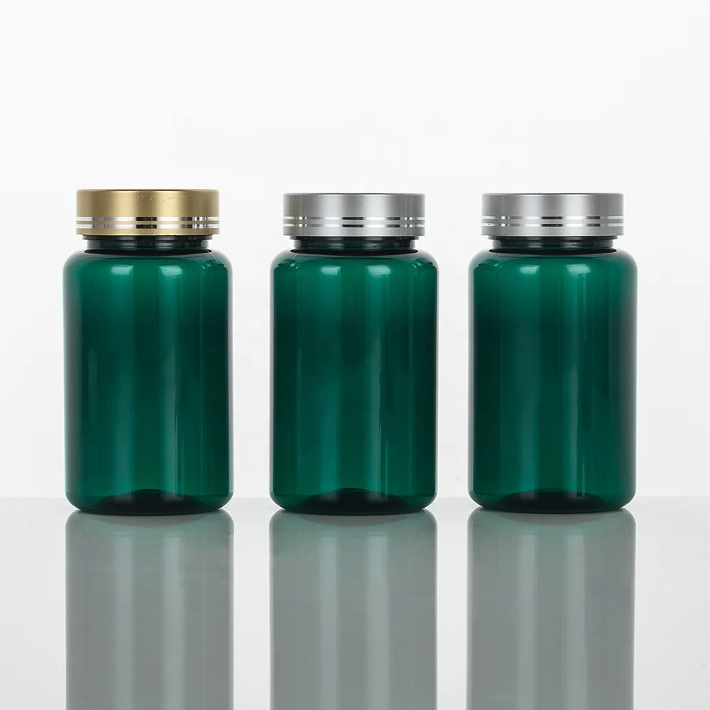 Luxury BPA Free frost PETPill Bottle Packaging Container  vitamin bottle plastic supplements bottle Pill with Golden cap