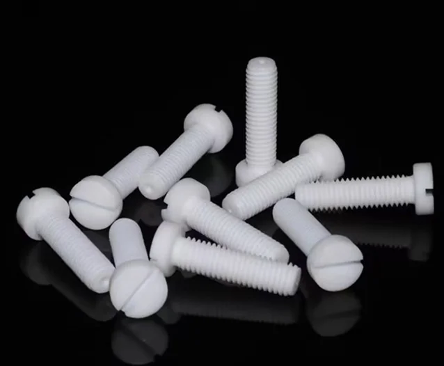 White plastic screws PP screws acid and alkali resistant insulated bolts slotted pan head plastic screws M3-M8
