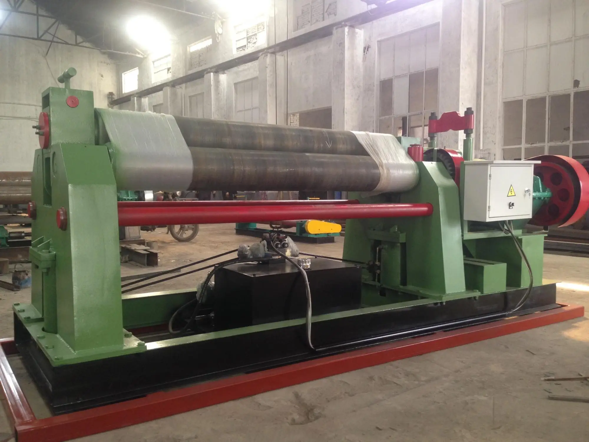 W11 factory price automatic hydraulic CNC 3-roller metal sheet plate bending rolling machine