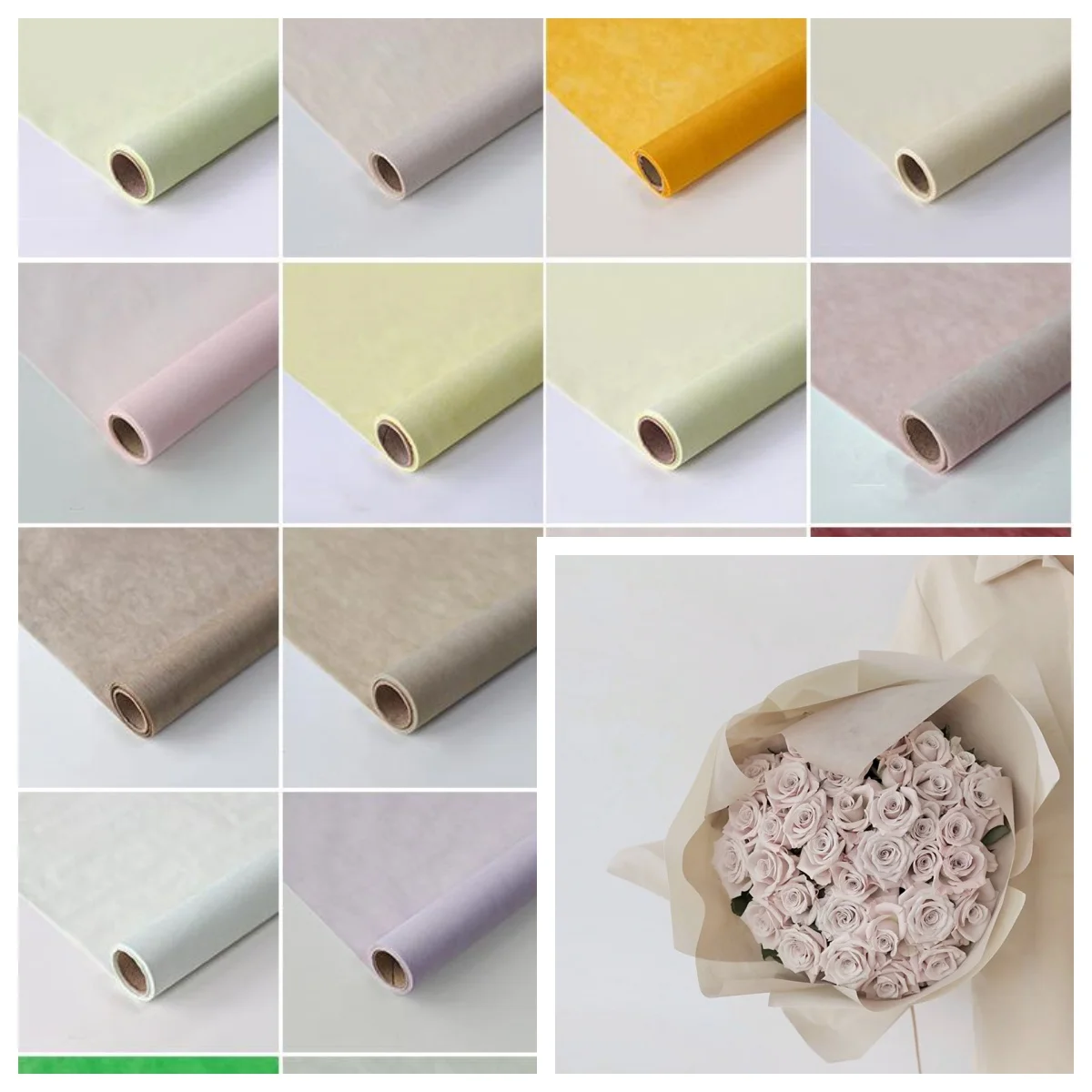 JOYWOOD New Wrapping Tissue Paper Bouquet Wrapping Paper Wrapped Flowers Gift Flower Packaging Materials 60CMx10yards