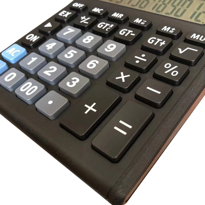 Business Finance Office Desktop Calculator Dual LCD Screen 12 Digit Dual Power Solar Electronic Calculator